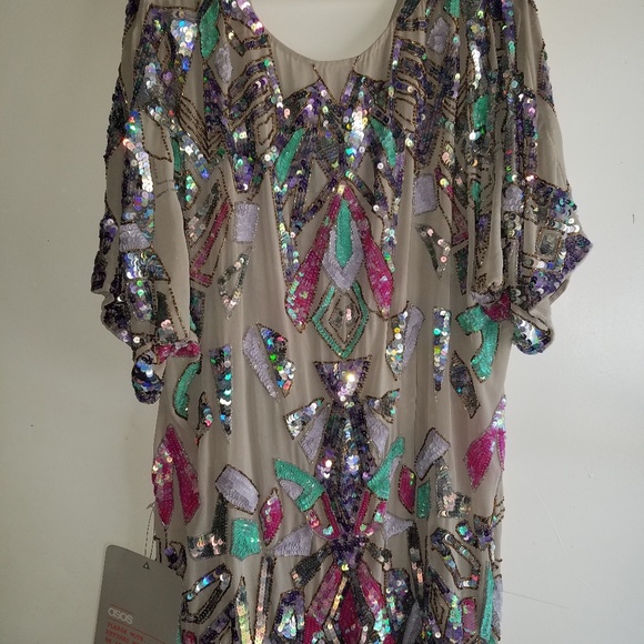 Nude & Iridescent Sequined - •ASOS• | Beaded Dress - Picture 8 of 8